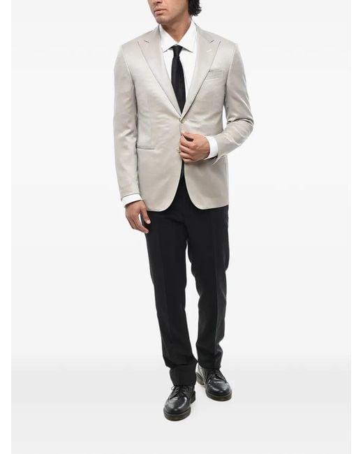 Corneliani Gray Single-Breasted Blazer for men