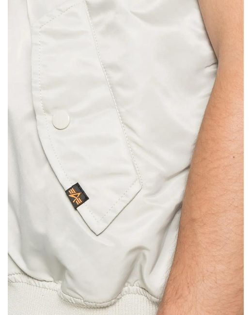 Alpha Industries White Ma-1 Heritage Sleeveless Jacket for men