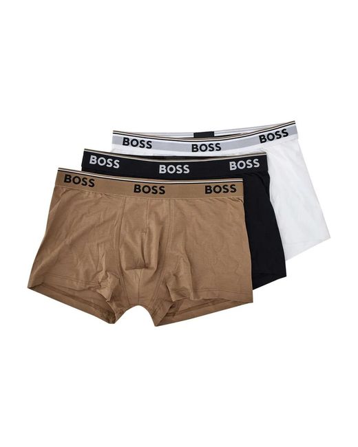 Boss Natural Logo-Waistband Briefs (Pack Of Three) for men