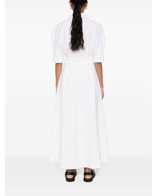 Gabriela Hearst White Angus Wool Shirt Dress