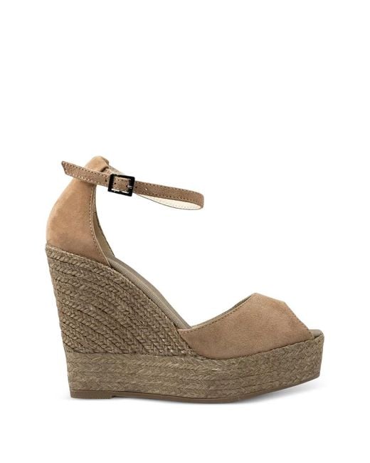 Espadrilles Metallic Sasha Compensées En Daim