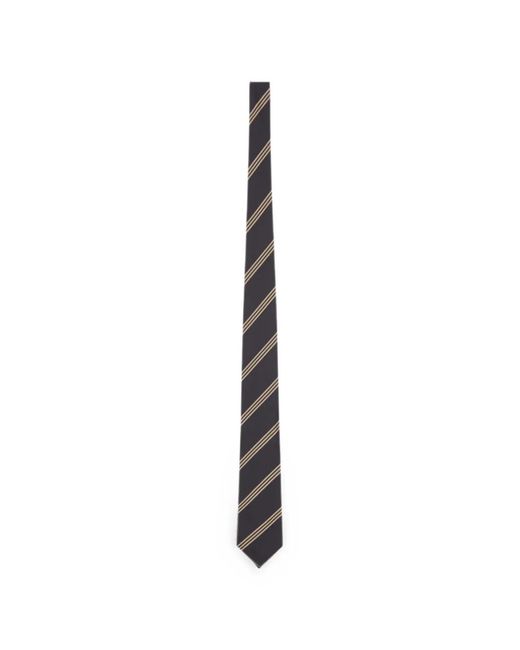 Lardini White Striped Silk Tie for men