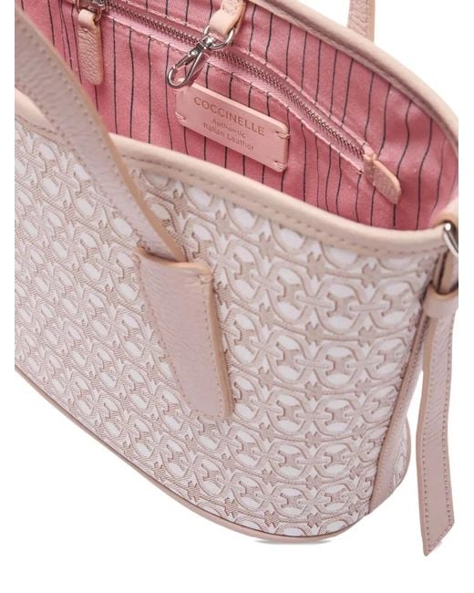 Coccinelle Monogram-Pattern Shoulder Bag Gray