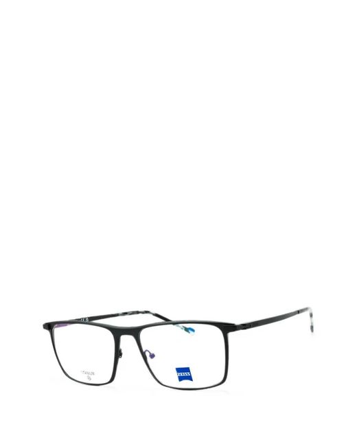 Zeiss Black Rectangle-Frame Glasses for men