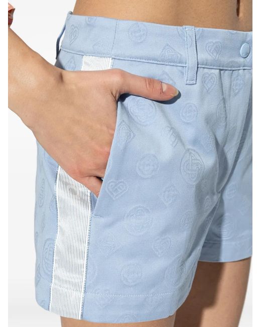 Casablanca Blue Monogram Stripe Shorts