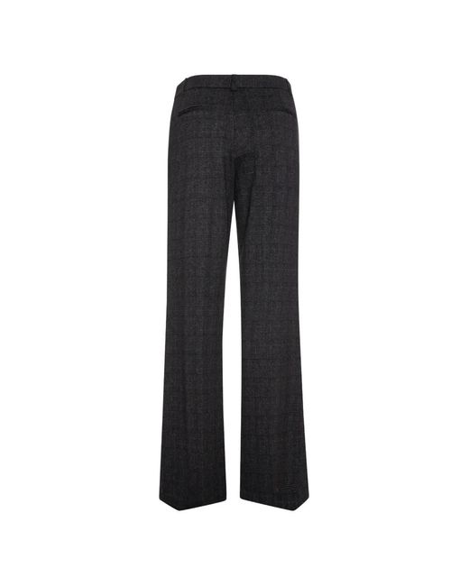 Fracomina Black Price Of Wales Wide-Leg Tailored Trousers