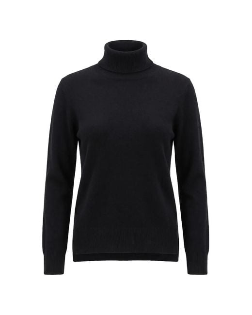 Not Shy Black Laurene Roll-Neck Cashmere Sweater