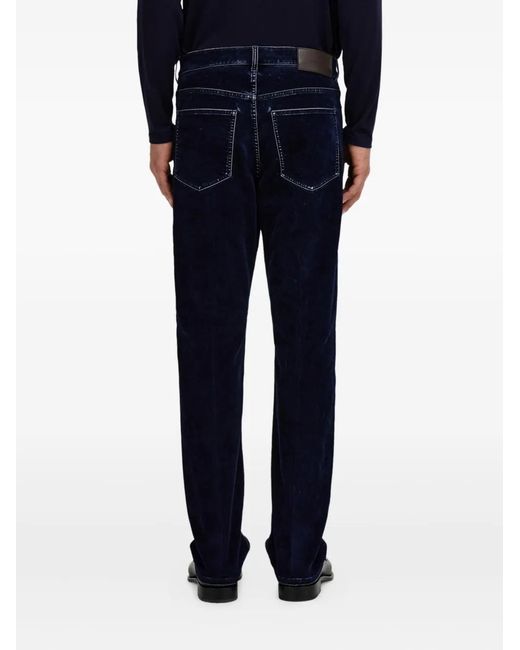 Ferragamo Five-Pocket-Hose Mit Logo-Patch in Blue für Herren