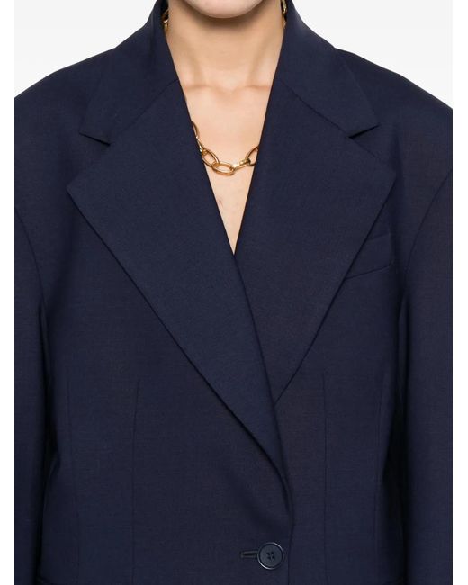 P.A.R.O.S.H. Blue Double-Breasted Fitted Jacket