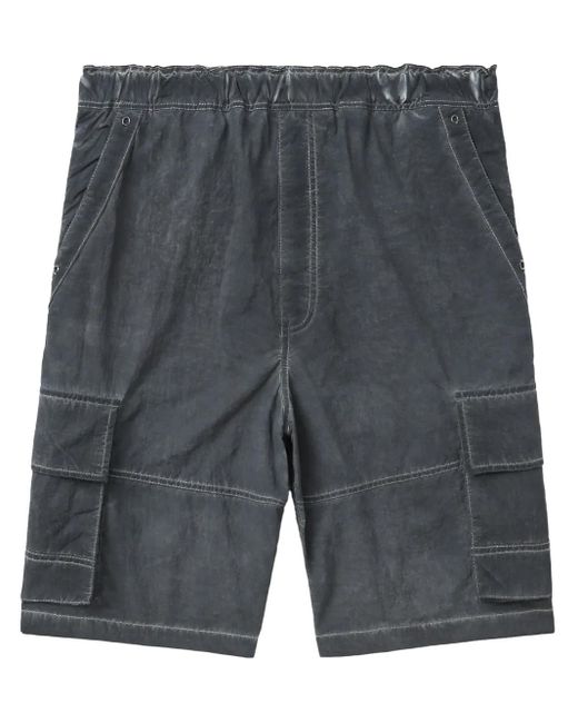 Izzue Gray Logo-Print Cargo Shorts for men