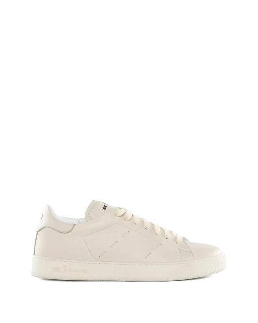 Kiton White Logo-Detail Lace-Up Sneakers for men