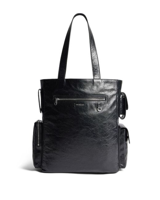 Balenciaga Black Superbusy Leather Tote Bag for men