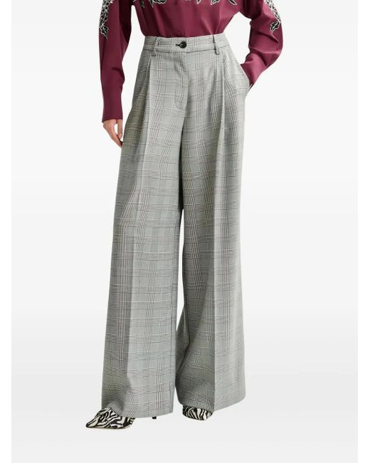 Essentiel Antwerp Gray Check-Pattern Trousers