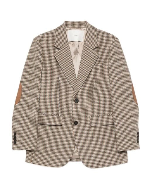 DUNST Brown Houndstooth Blazer
