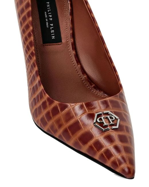 Philipp Plein クロコエンボス パンプス 90mm Brown