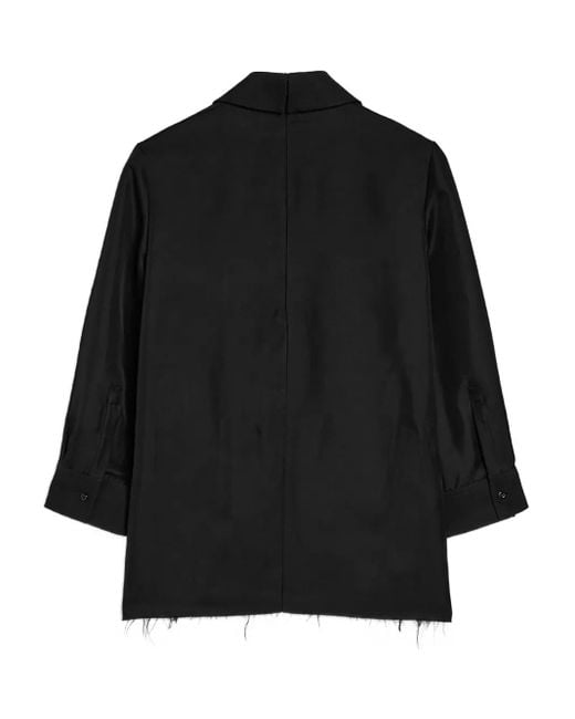 Jil Sander Black Wool Blouse