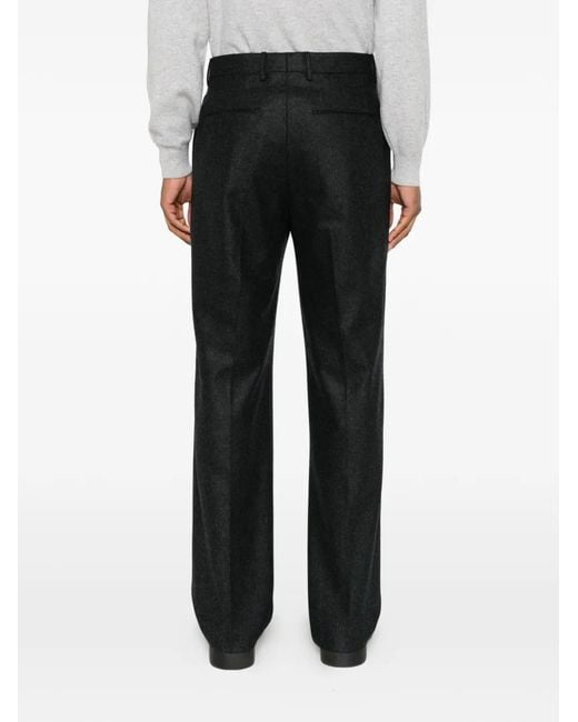 Tagliatore Black Pressed-Crease Tailored Trousers for men