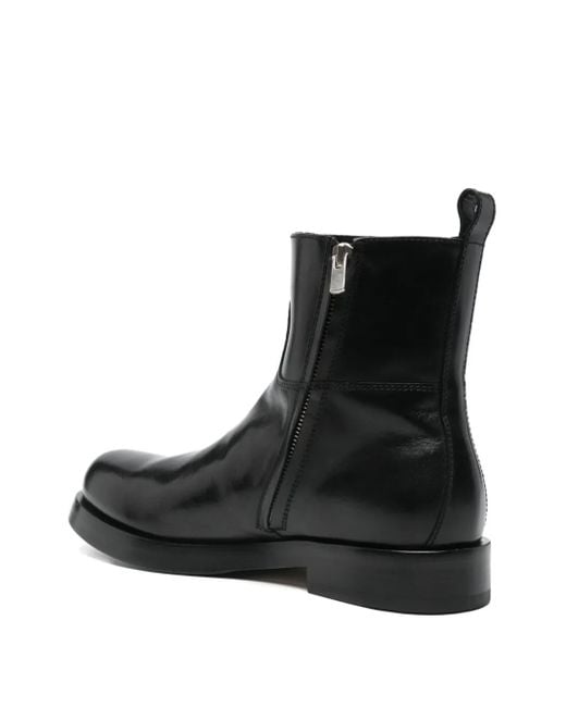 Officine Creative Black Zip-Detail Leather Boots for men