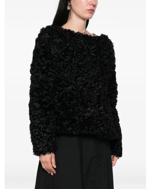 Simone Rocha Black Boat-Neck Jacket