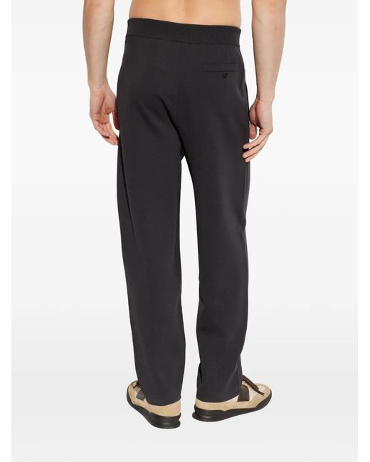 Emporio Armani Black Loose Fit Trousers for men
