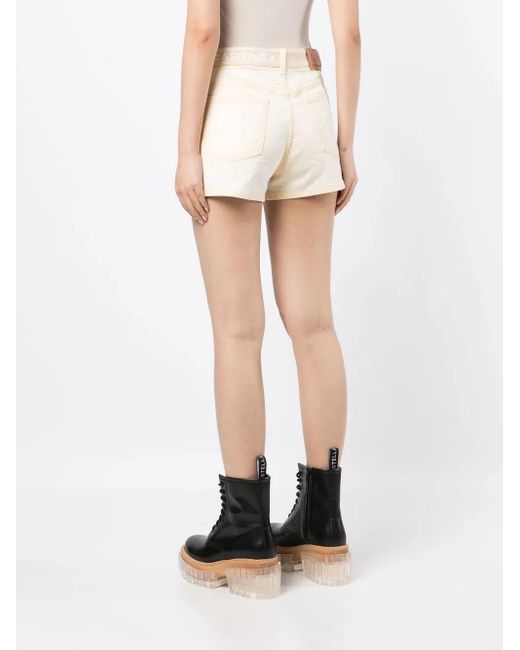 Stella McCartney White Logo-Waistband Mini Shorts