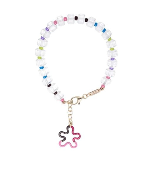 Bea Bongiasca White 9K Floral-Embellishment Bracelet