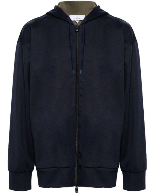 Lardini Blue Long-sleeve Hooded Jacket for men