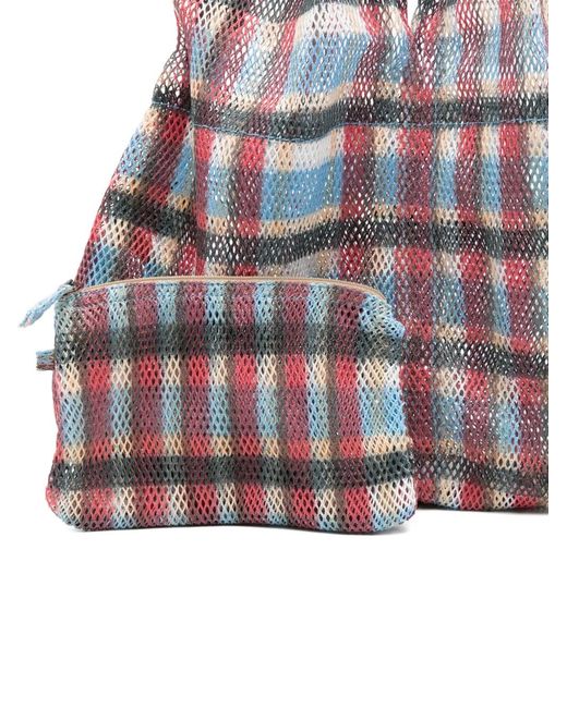 Epice Purple Udaipur S Striped-Handle Check Shoulder Bag