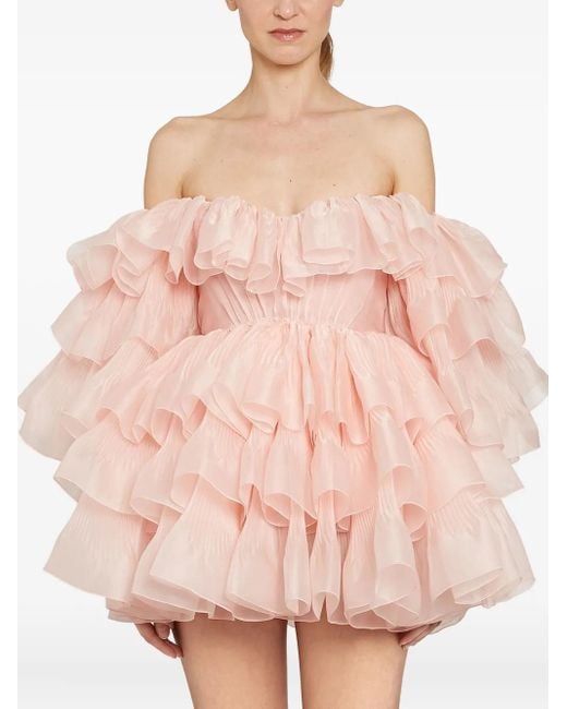 Abito Corto Con Spalle Scoperte di Giambattista Valli in Pink
