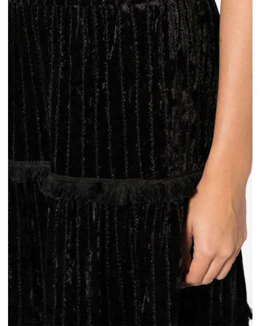 B+ AB Black Gestufter Midirock Mit Hohem Bund