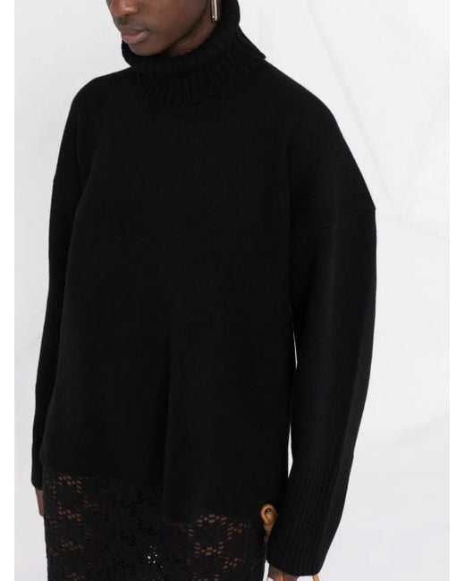 Proenza Schouler Black Roll-neck Drop-shoulder Jumper