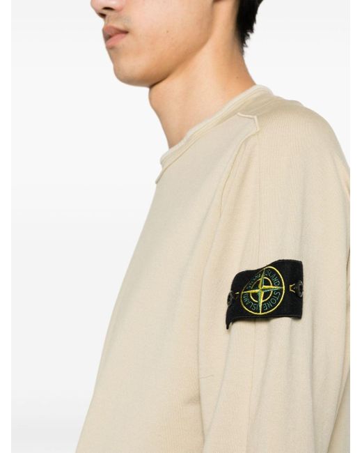 Stone Island Natural Compass-badge Cotton Sweatshirt for men