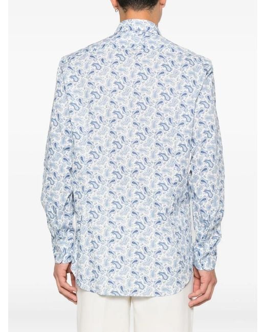 Etro Blue Paisley Shirt for men