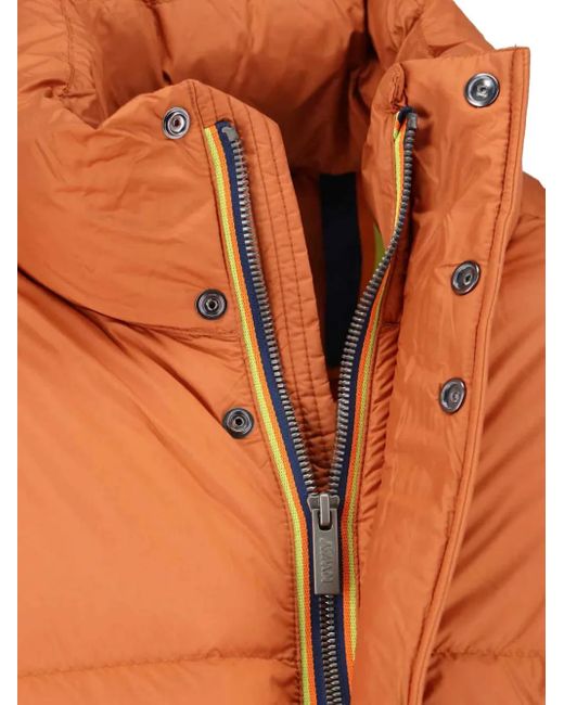 K-Way Orange Ripstop Puffer Jacket for men
