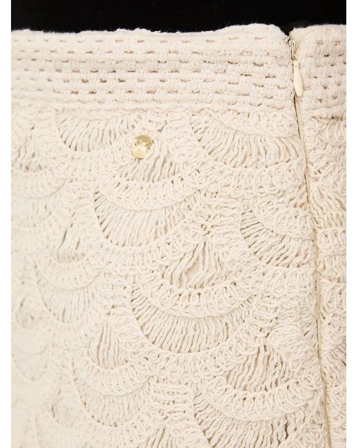 Pedro Del Hierro Madrid Natural Crochet Scalloped Maxi Skirt