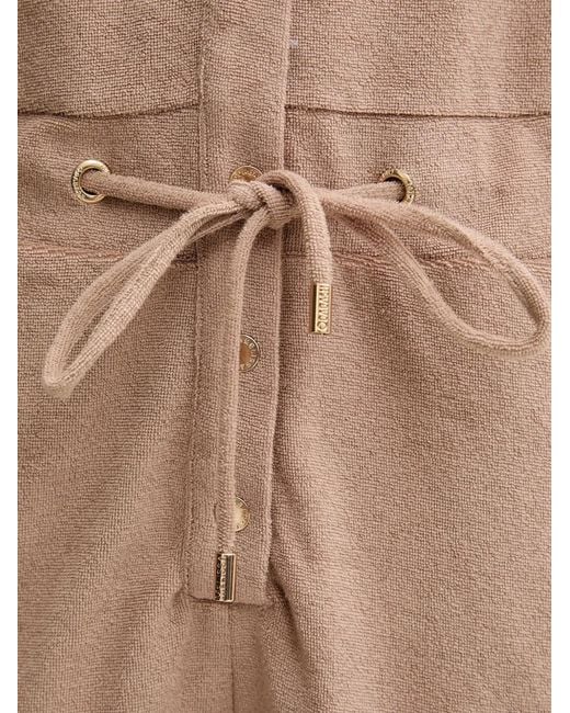 Melissa Odabash Natural Cheryl Buttoned Drawstring Playsuit
