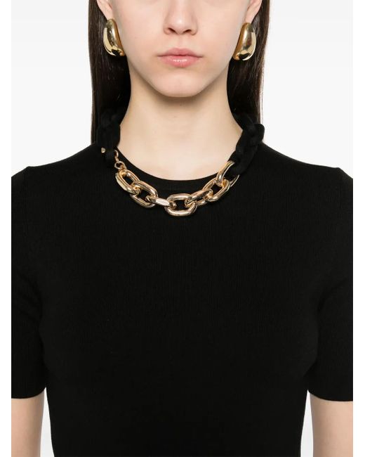 Rabanne Black Chain Link-Detail Top