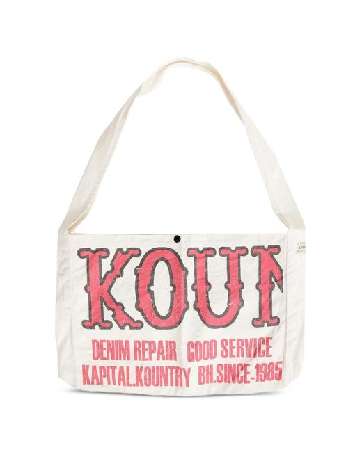Kapital White Kountry Shoulder Bag for men