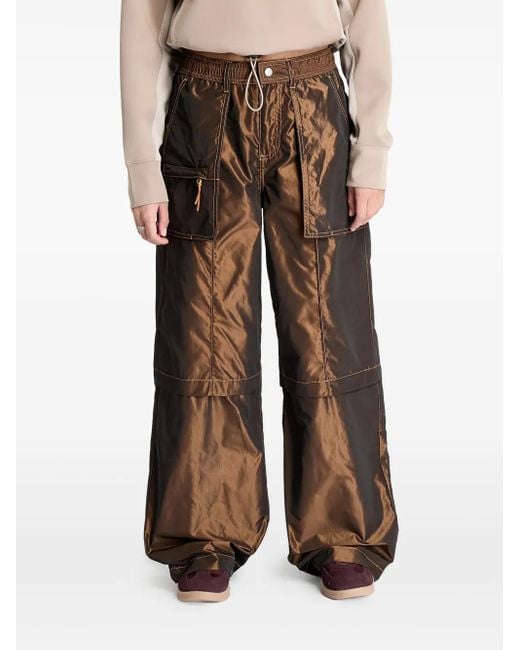 Converse Brown Distressed-Finish Trousers