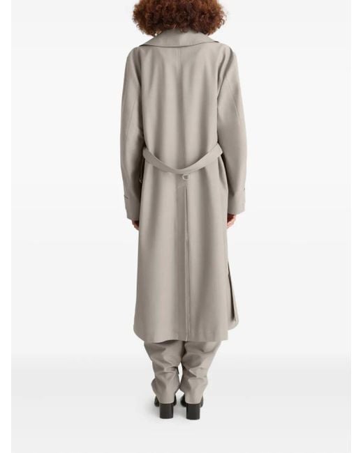 Lemaire Gray Double-Breasted Belted Trench Coat