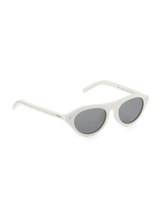 Prada Gray Oval-Frame Sunglasses