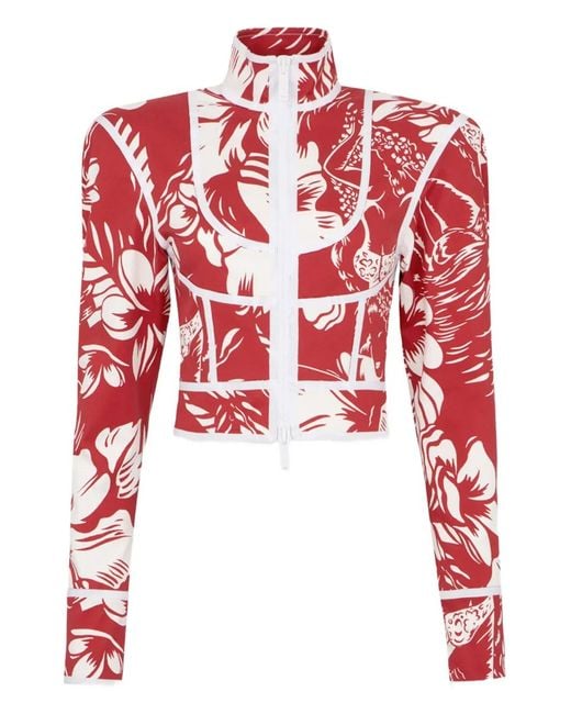 Giacca Floreale Con Zip di DSquared² in Red