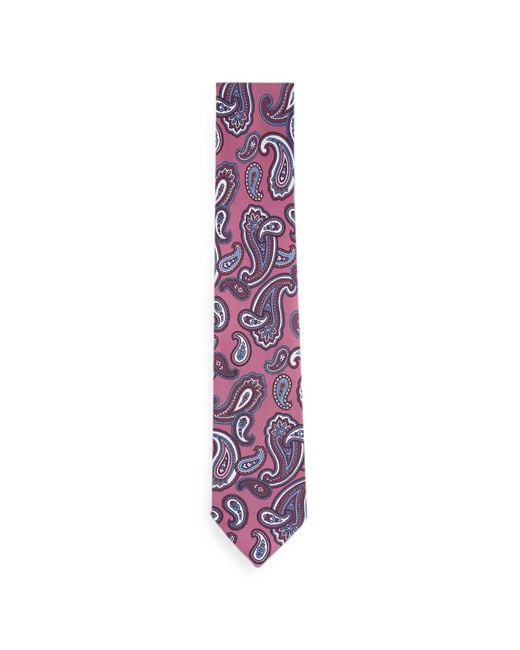 Brioni Purple Paisley-Print Tie for men
