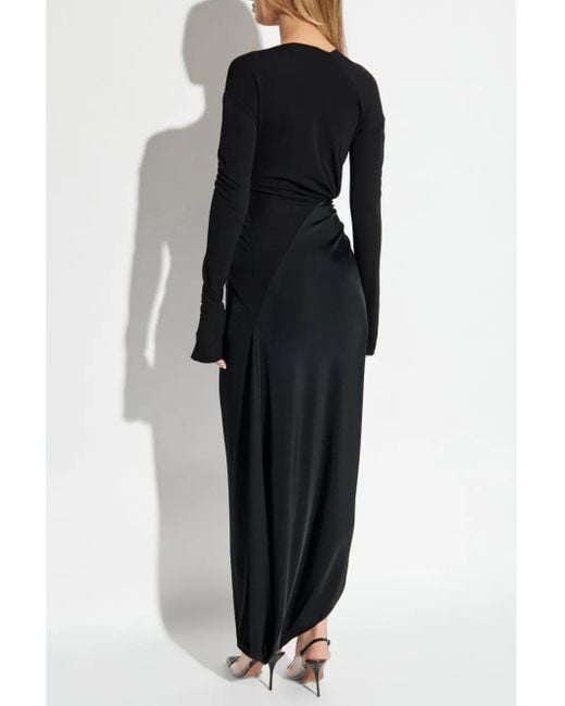 Victoria Beckham Black Knot-Detail Jersey Gown
