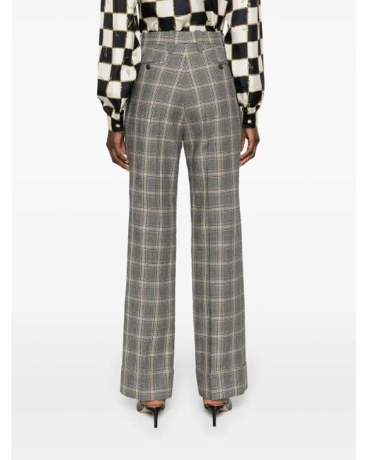 Gucci Gray Karierte Wide-Leg-Hose