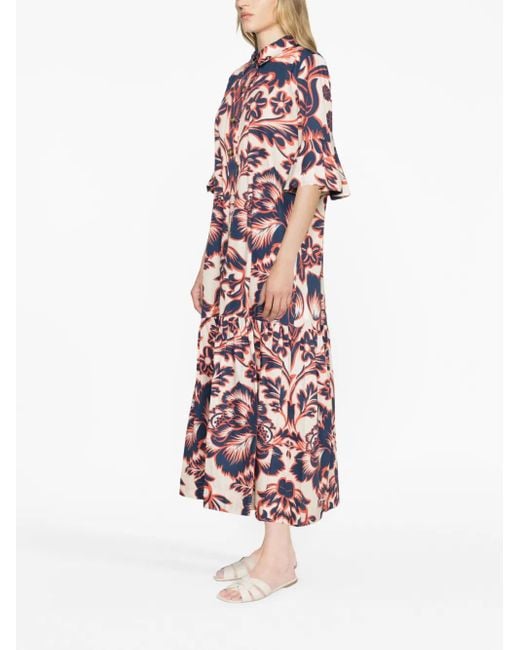 LaDoubleJ Red Artemis Cotton Midi Dress