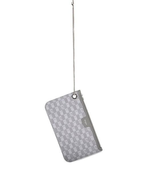 Moreau Gray Logo-Print Clutch Bag