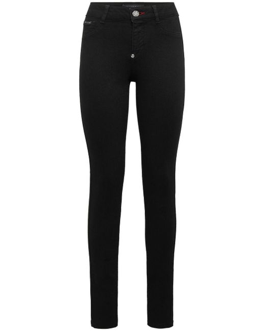 Jeans skinny con placca logo di Philipp Plein in Black