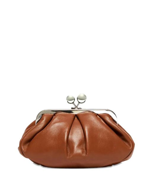 Max Mara Brown Leather Clutch Bag