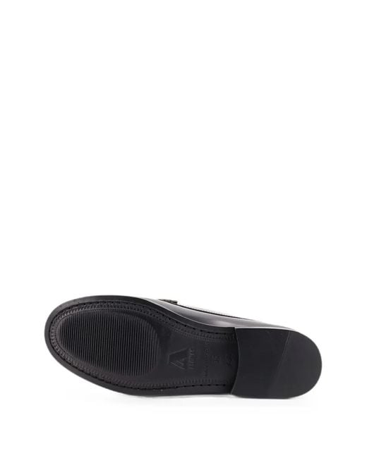 Alohas White Rivet Leather Loafers